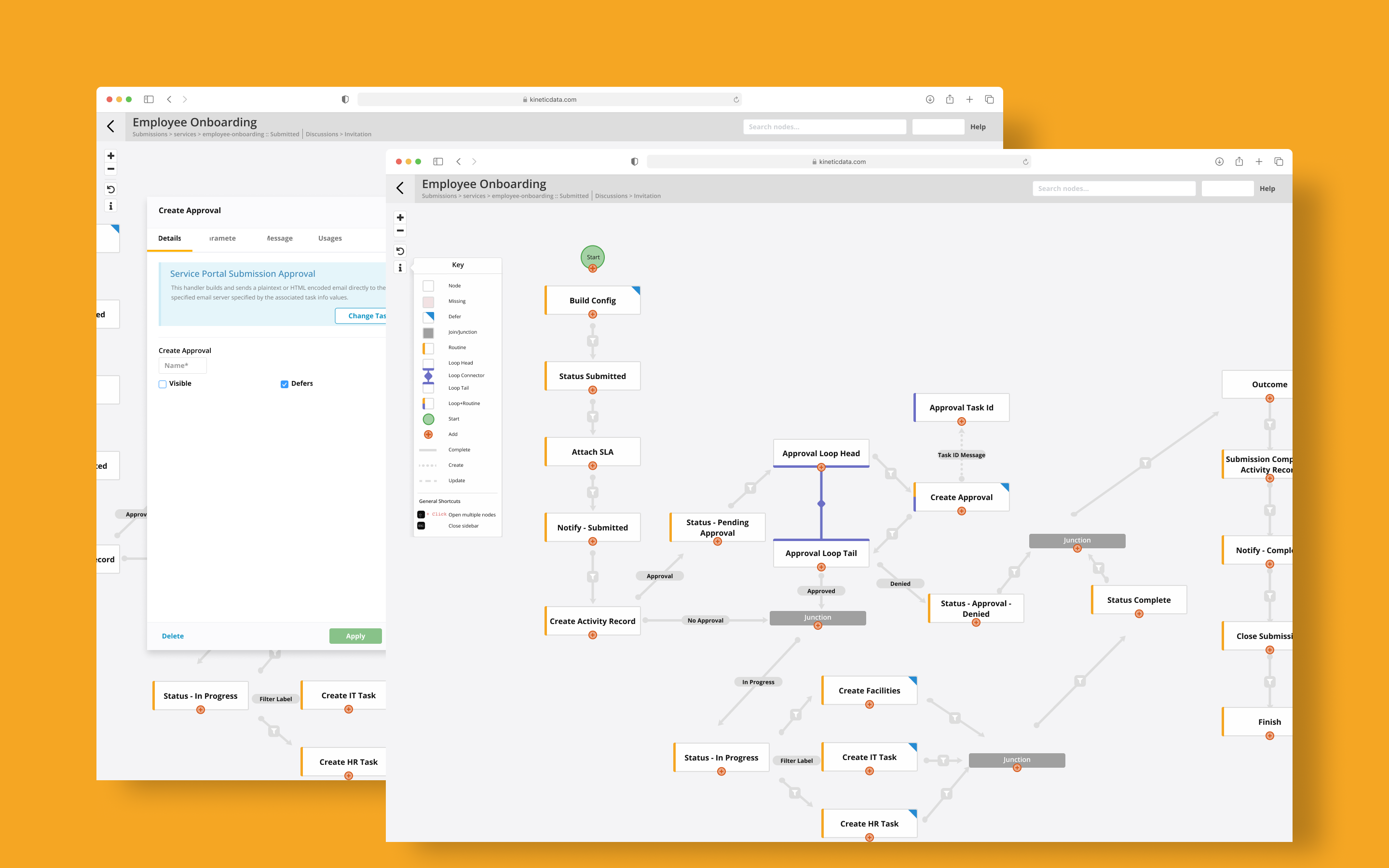 Screenshot of Tree Builder interface showing workflow diagram with nodes and connections